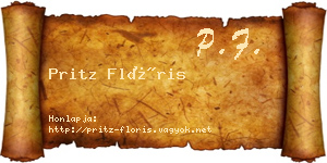 Pritz Flóris névjegykártya